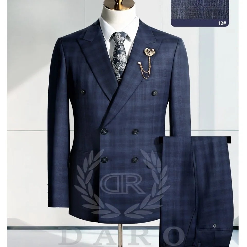 Executive Checked Double Breasted Suit