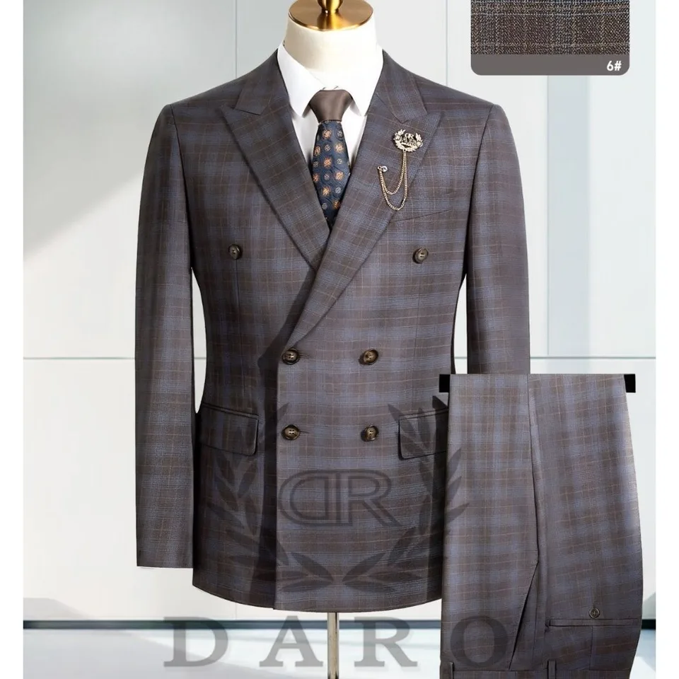 Executive Checked Double Breasted Suit