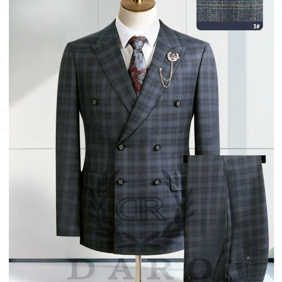 Executive Checked Double Breasted Suit